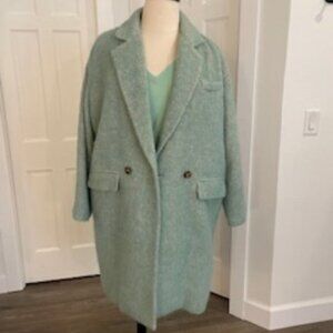 J Crew Green Overcoat Large